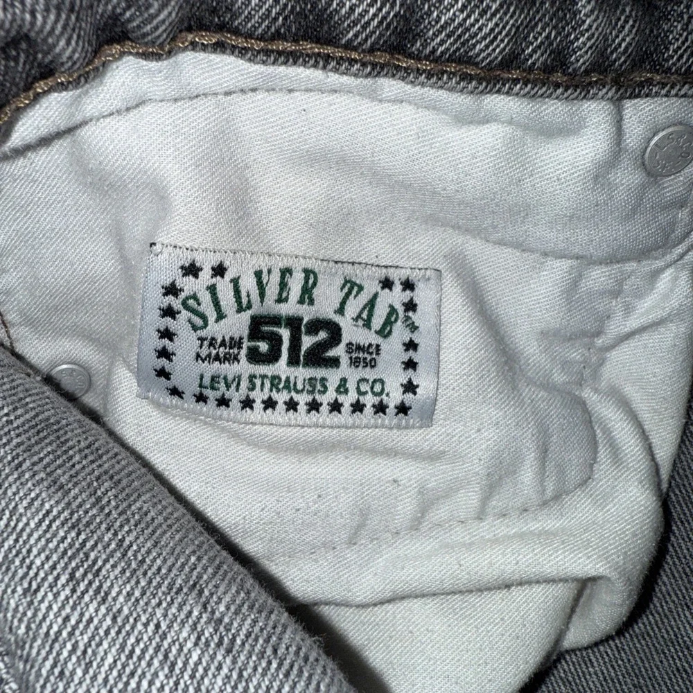 vintage levi's 512 silver tab denim jeans‎ size 34x33 acid wash black grunge 90s